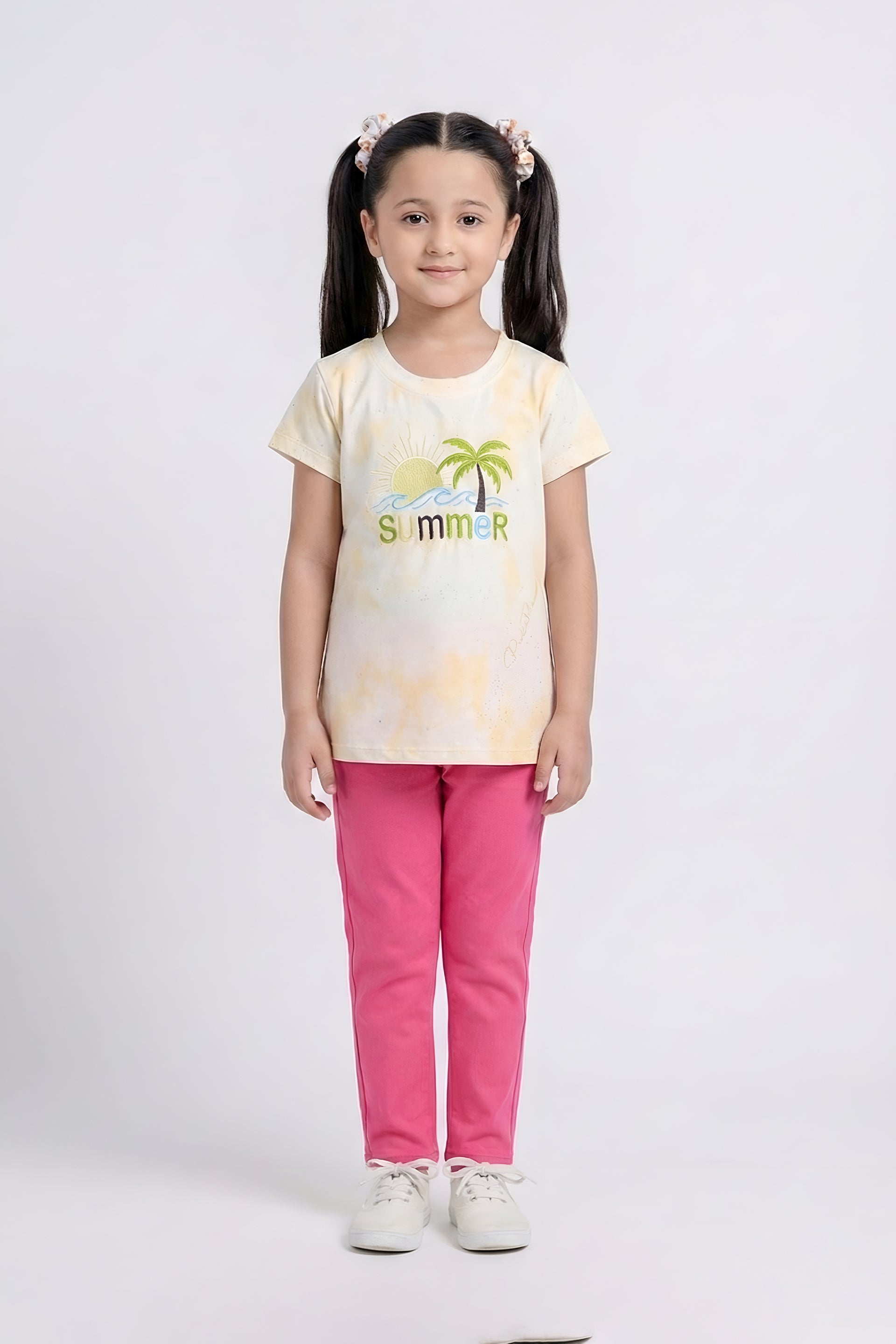Girls Summer Vibes Tie-Dye T-Shirt
