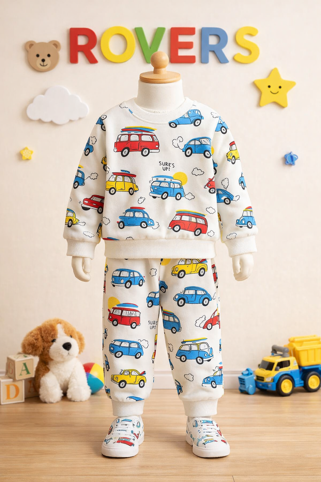 Boys Premium Quality Sport Cars Printed Fleece Suit