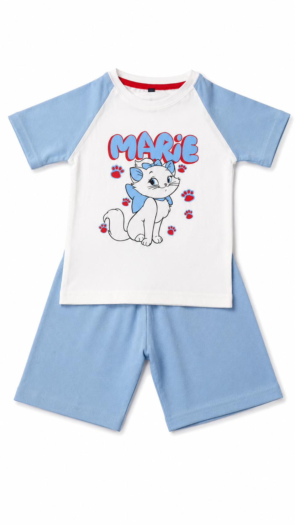Girls Marie Cartoon T-Shirt & Shorts Set