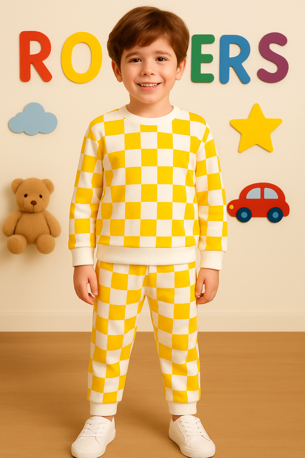 Boys Premium Quality "Blocks" Printed Fleece Suit