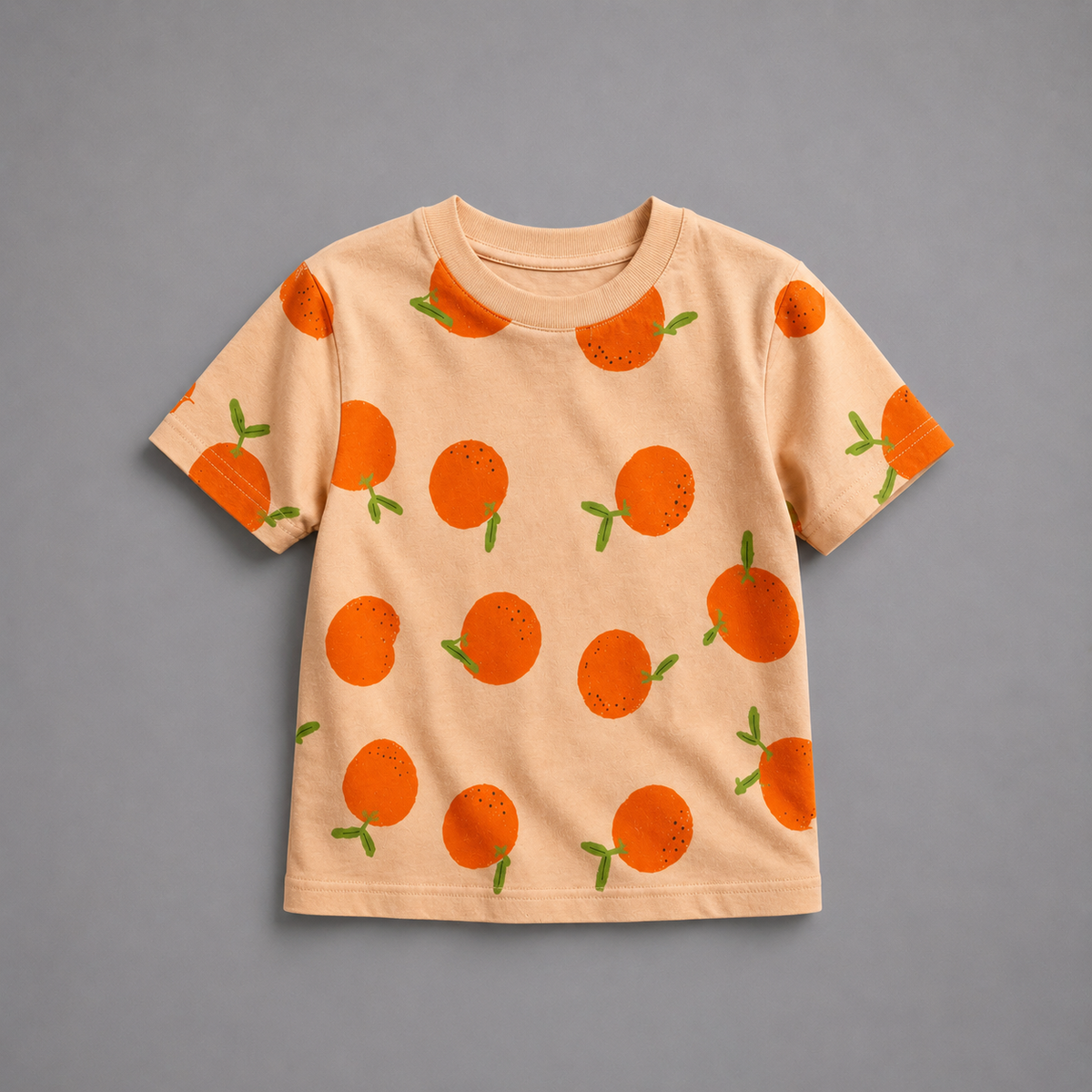 Girls Orange Print T-Shirt & shorts set
