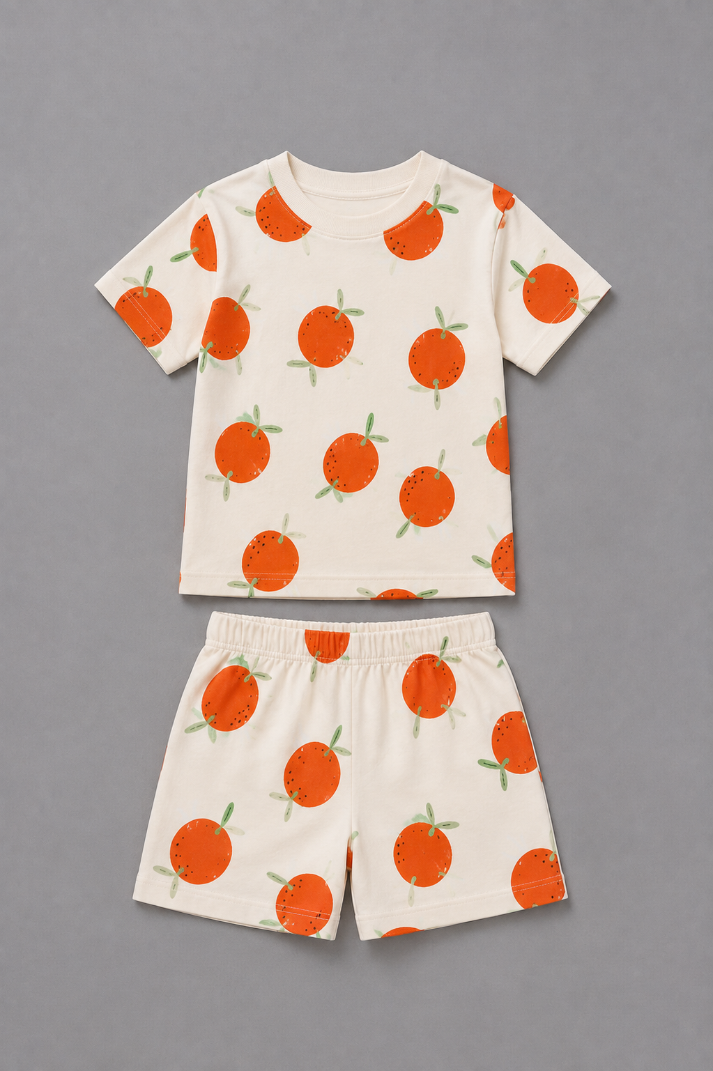 Orange Print T-Shirt & shorts set