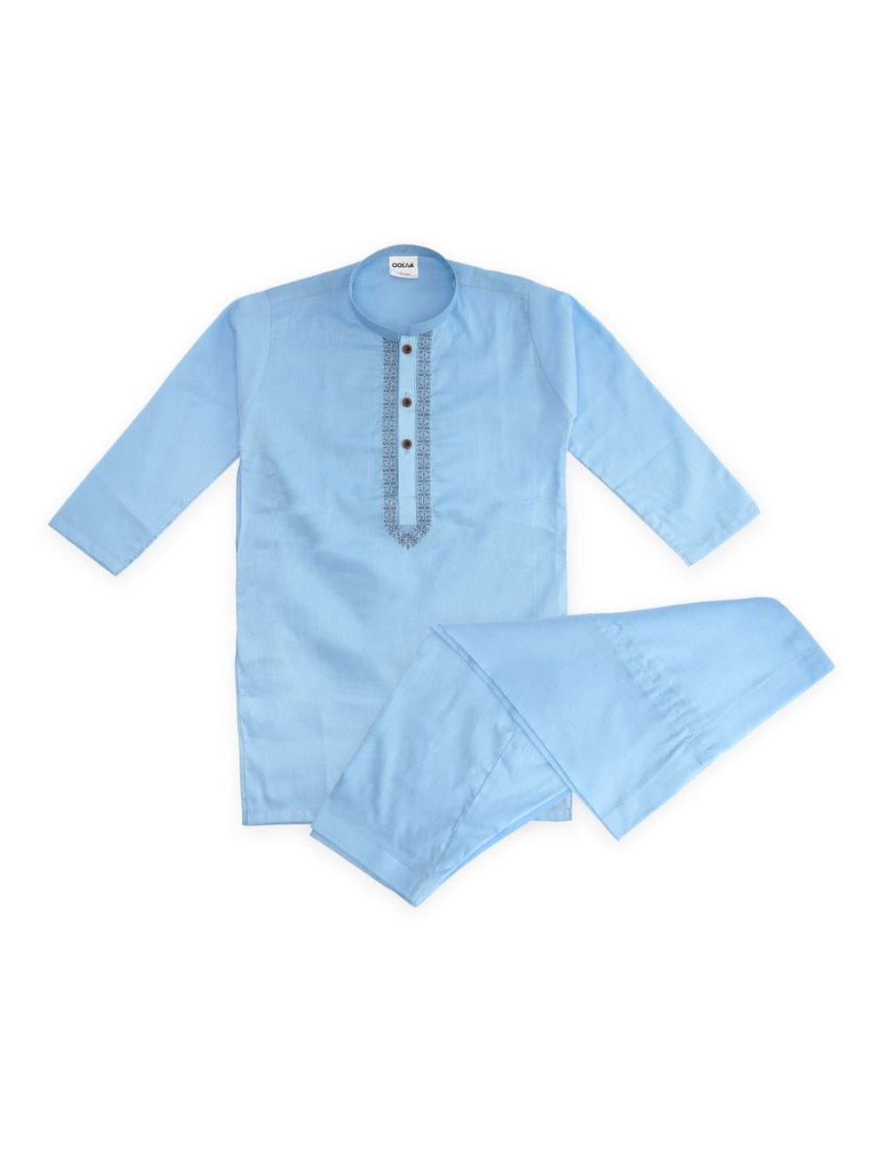 2-piece Cotton Embroided Sky Blue Kurta Shalwar