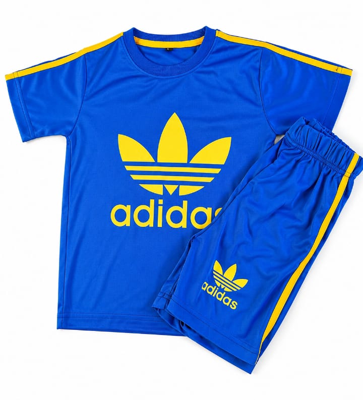 Adidas Boys Blue T-Shirt & Shorts Set