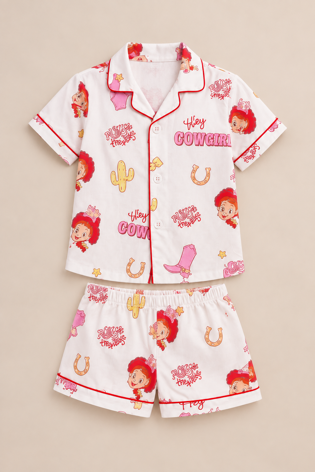 Girls Cotton Night Suit with Shorts