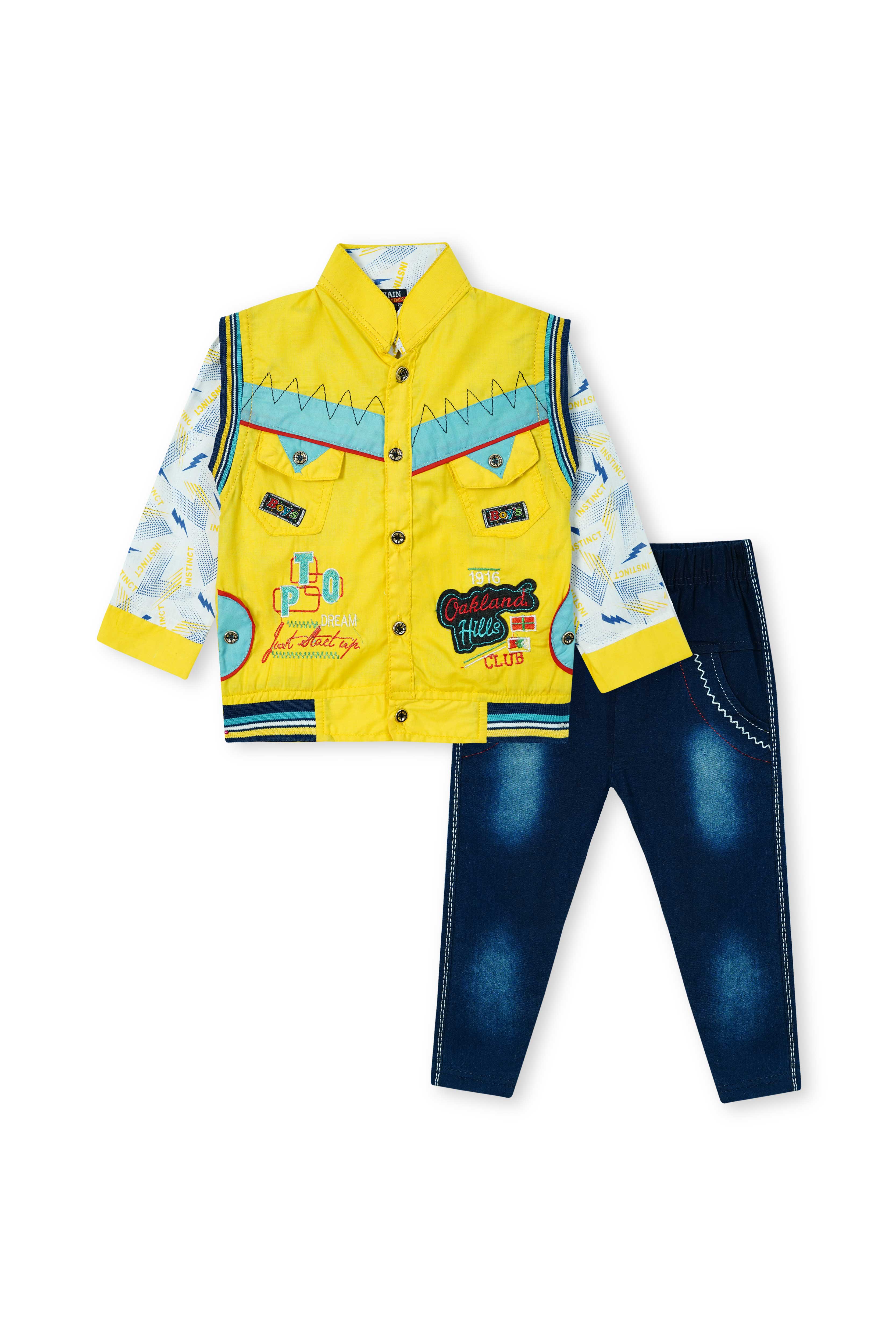 Boys Fancy Denim Suit With Pent