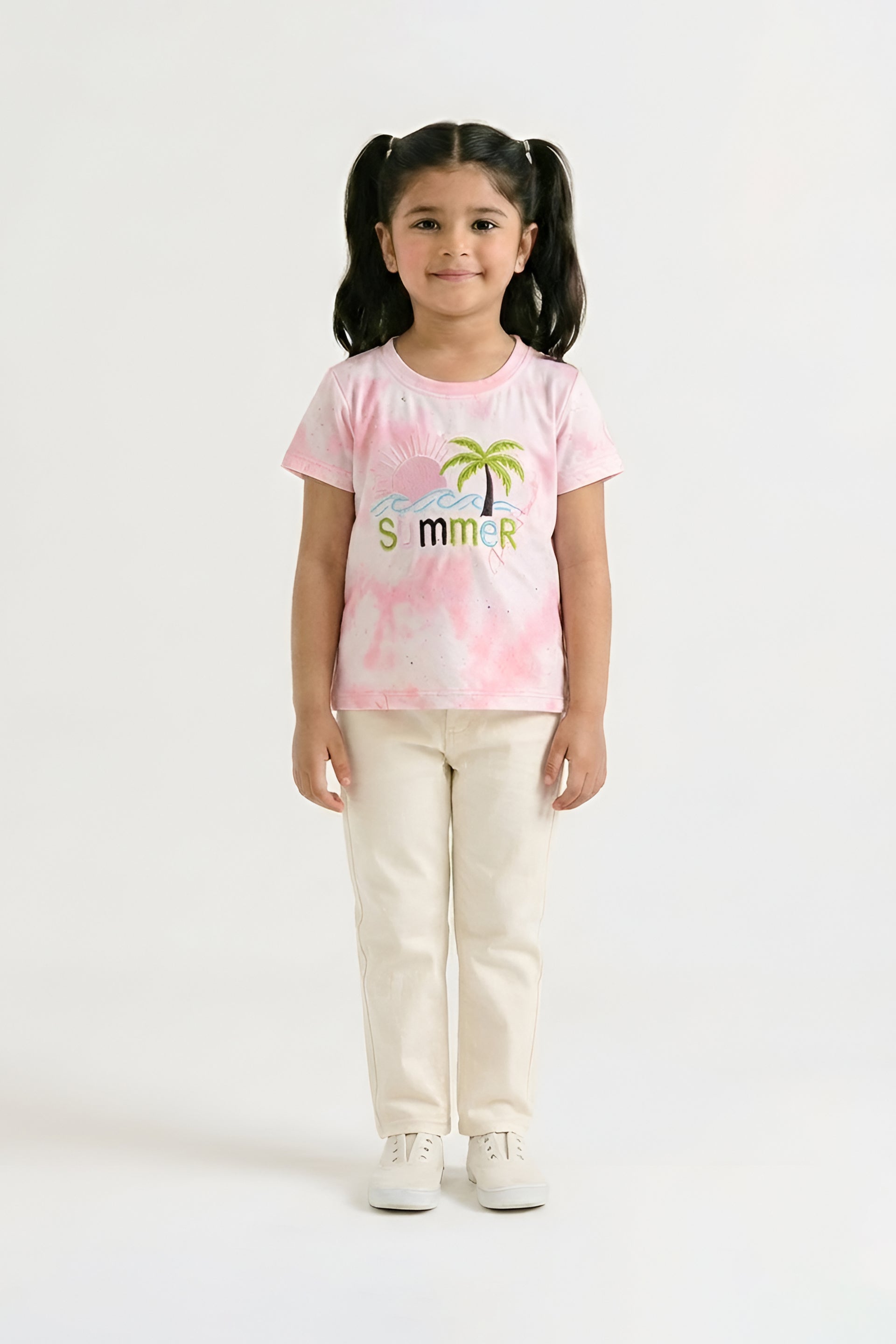 Girls' Summer Floral & Fruit Print Casual Set