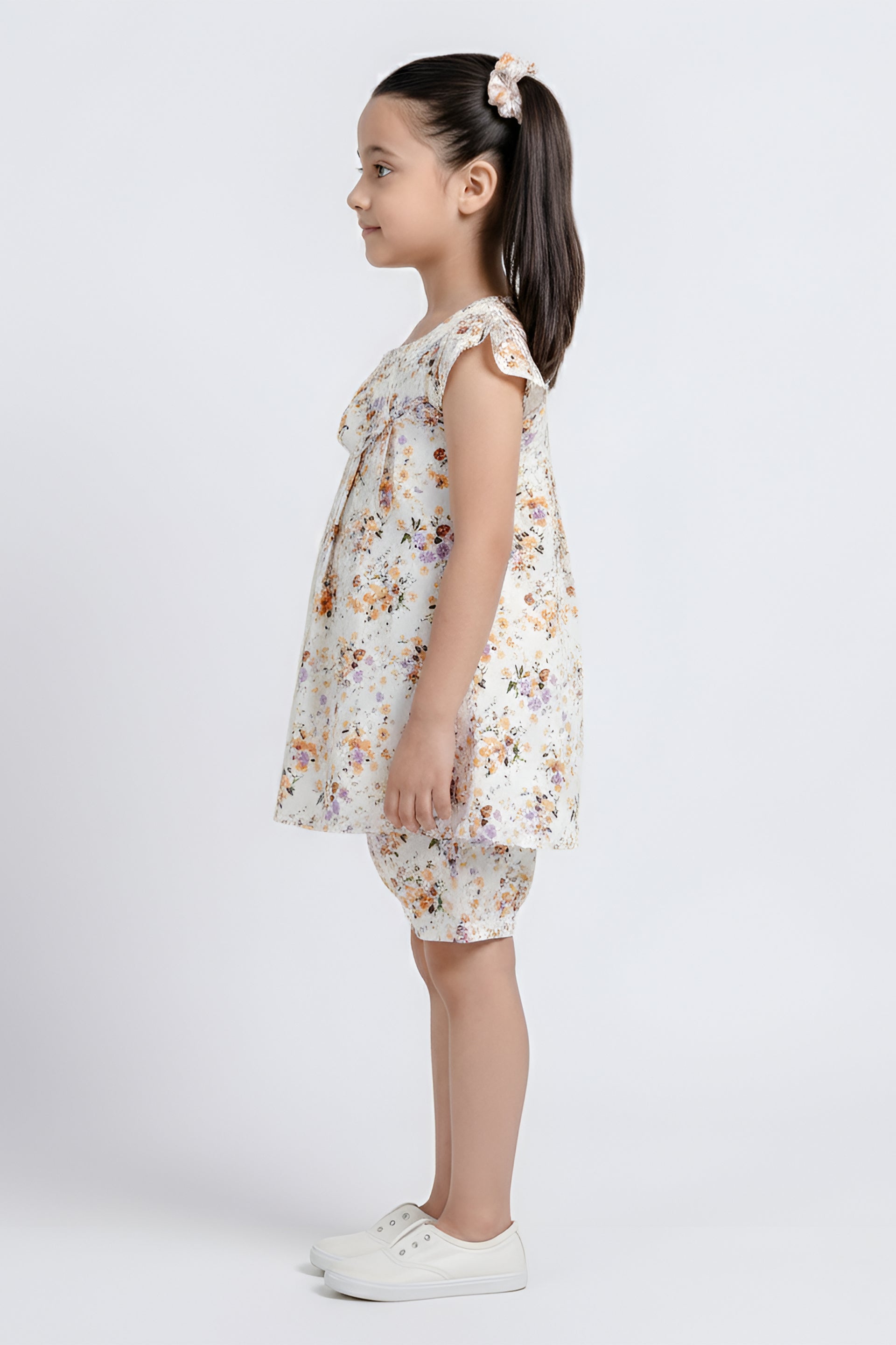 Girls' Sweet Strawberry Cold-Shoulder Top & Capri Set