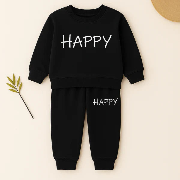Premium Quality "HAPPY" Printed Fleece Suit (1-6)Y