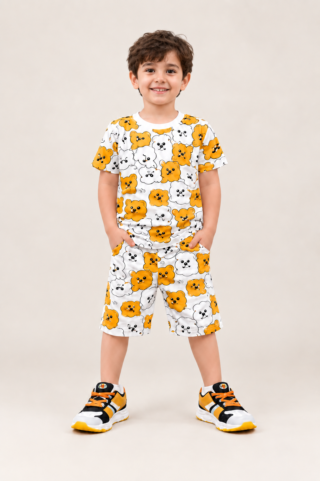 Boys Bear Printed Full Body Suit