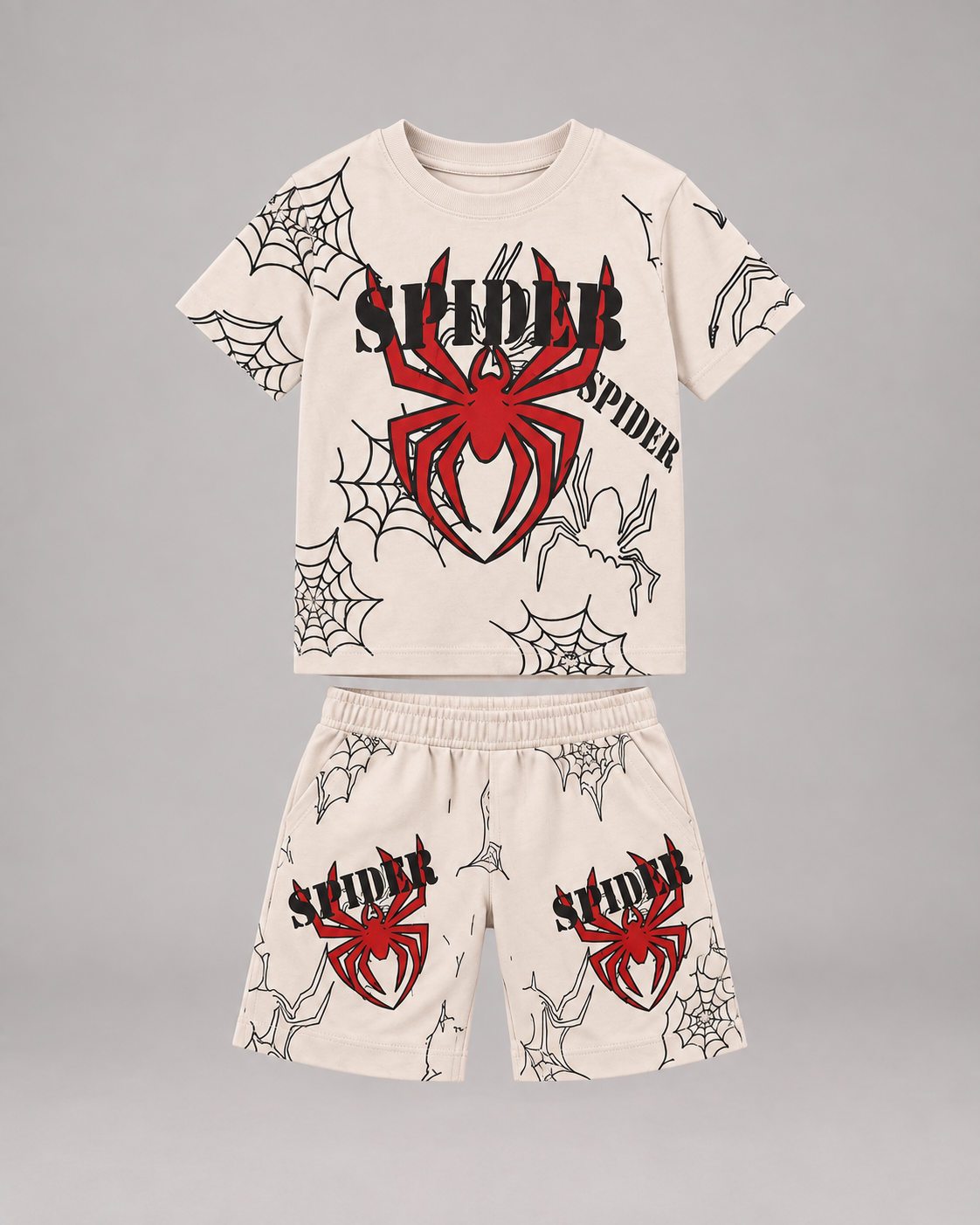 Boys Spider Graphic T-Shirt & Shorts Set