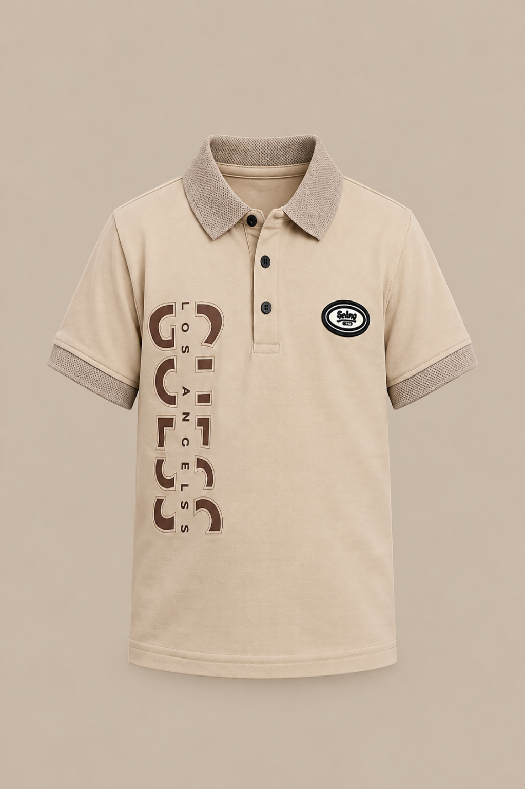 Boys Stylish Beige Polo Shirt – Imported Quality