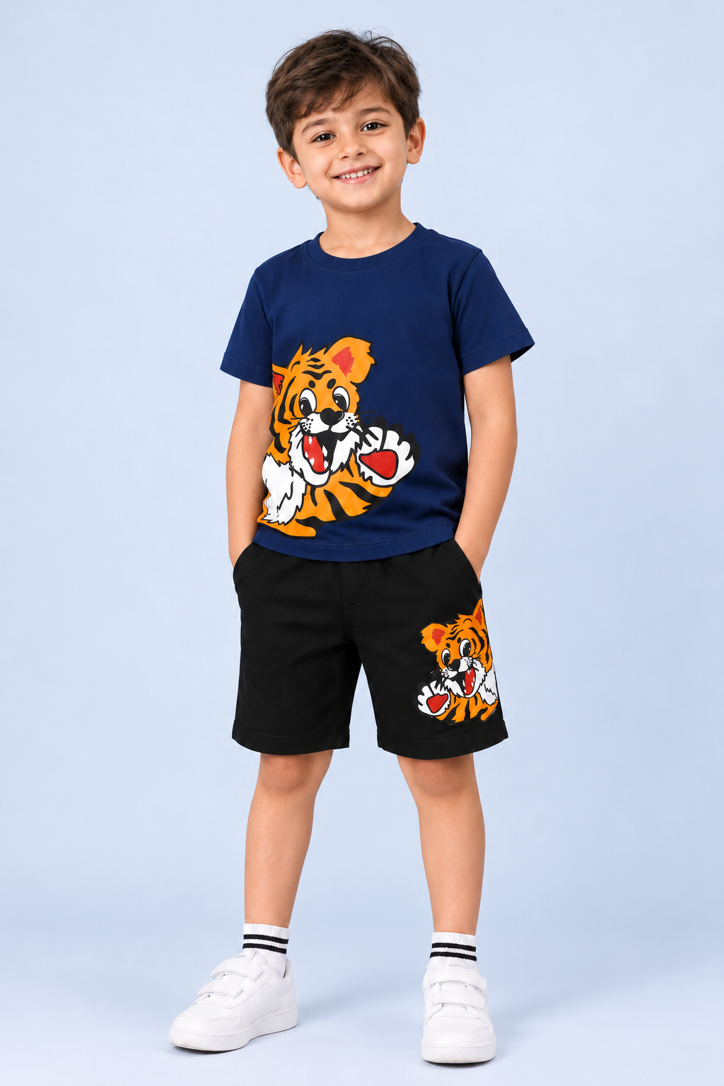 Boys Tiger Print T-Shirt & Shorts Set