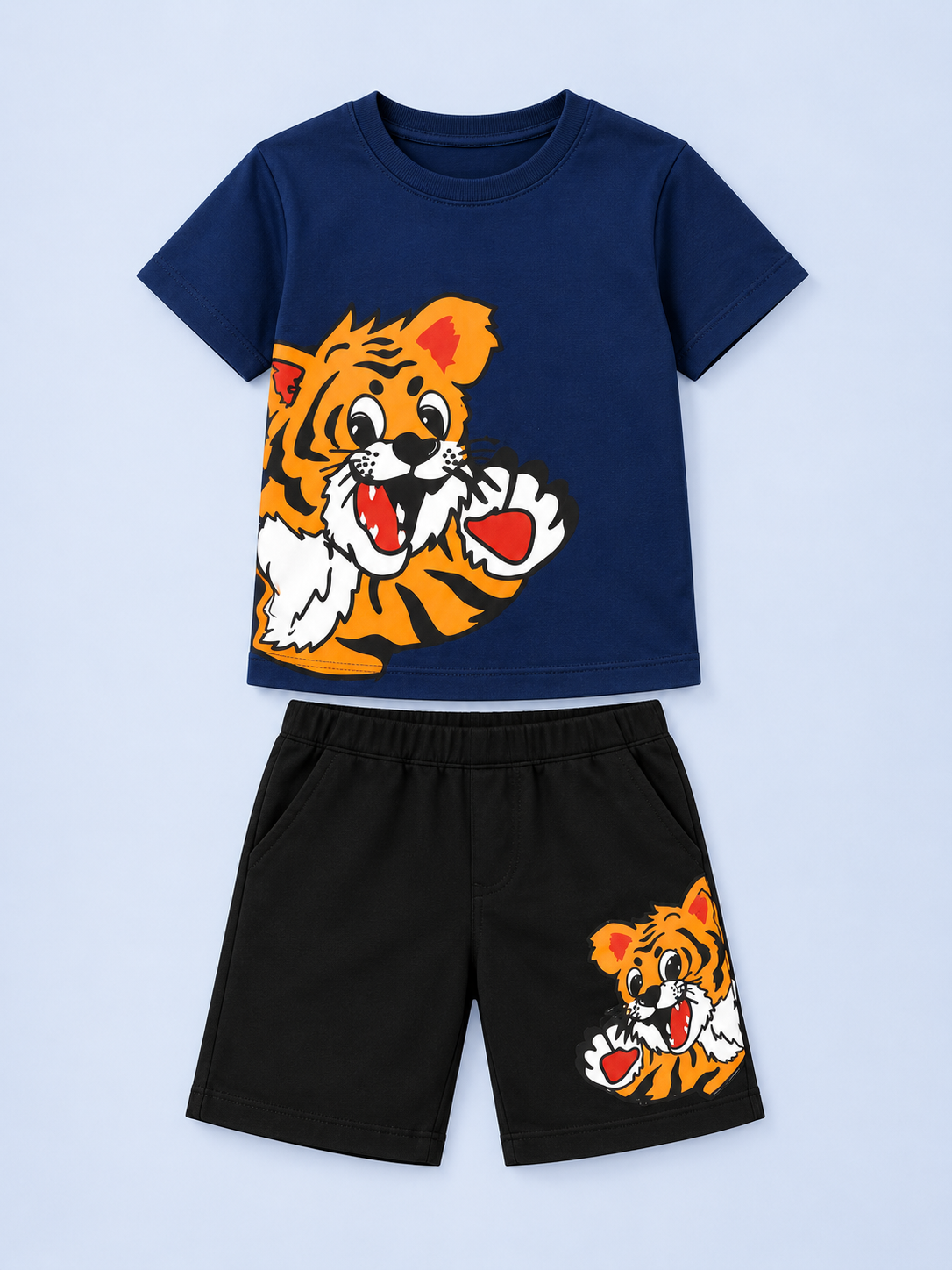 Boys Tiger Print T-Shirt & Shorts Set