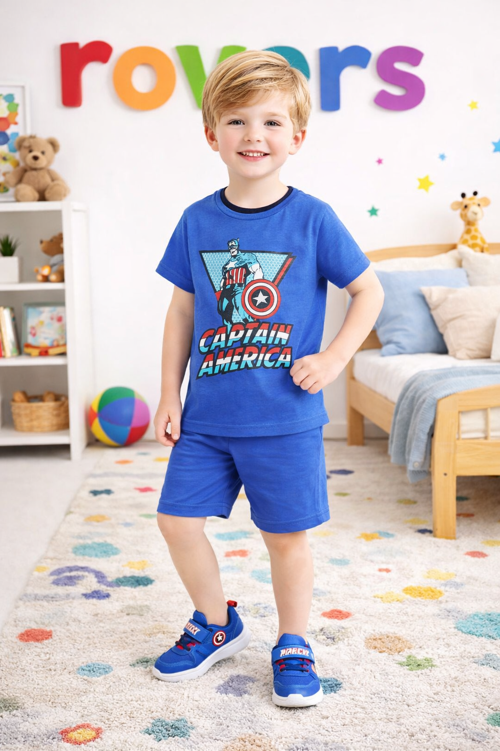 Boys "Captain America" Character Printed T-Shirt (1-10)Y