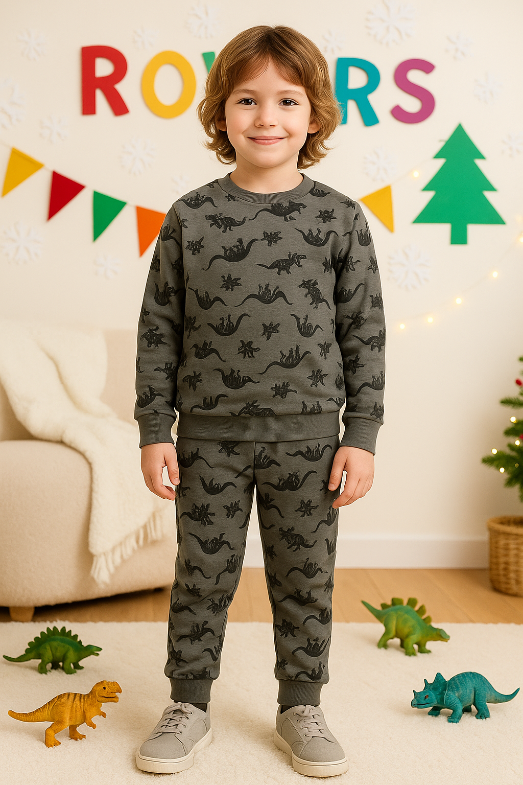 Premium Quality "Dino" Printed Fleece Suit