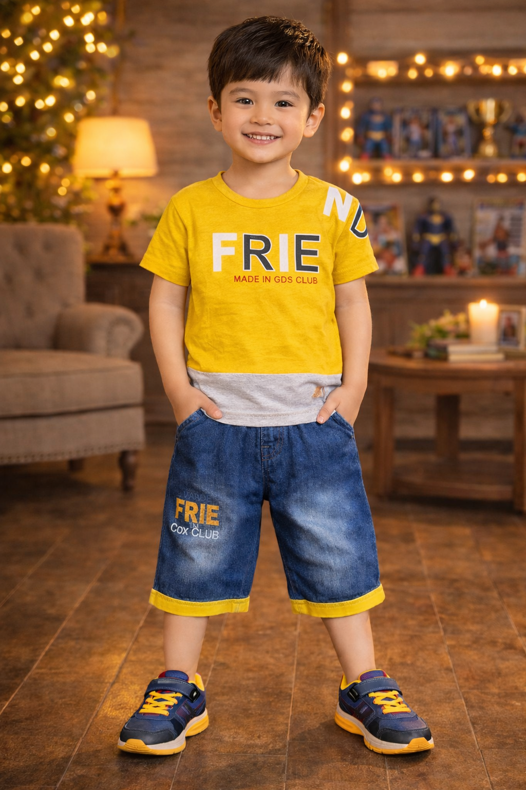 Premium Quality Printed Jeans NIker-suit For Boys (1-10 Years)