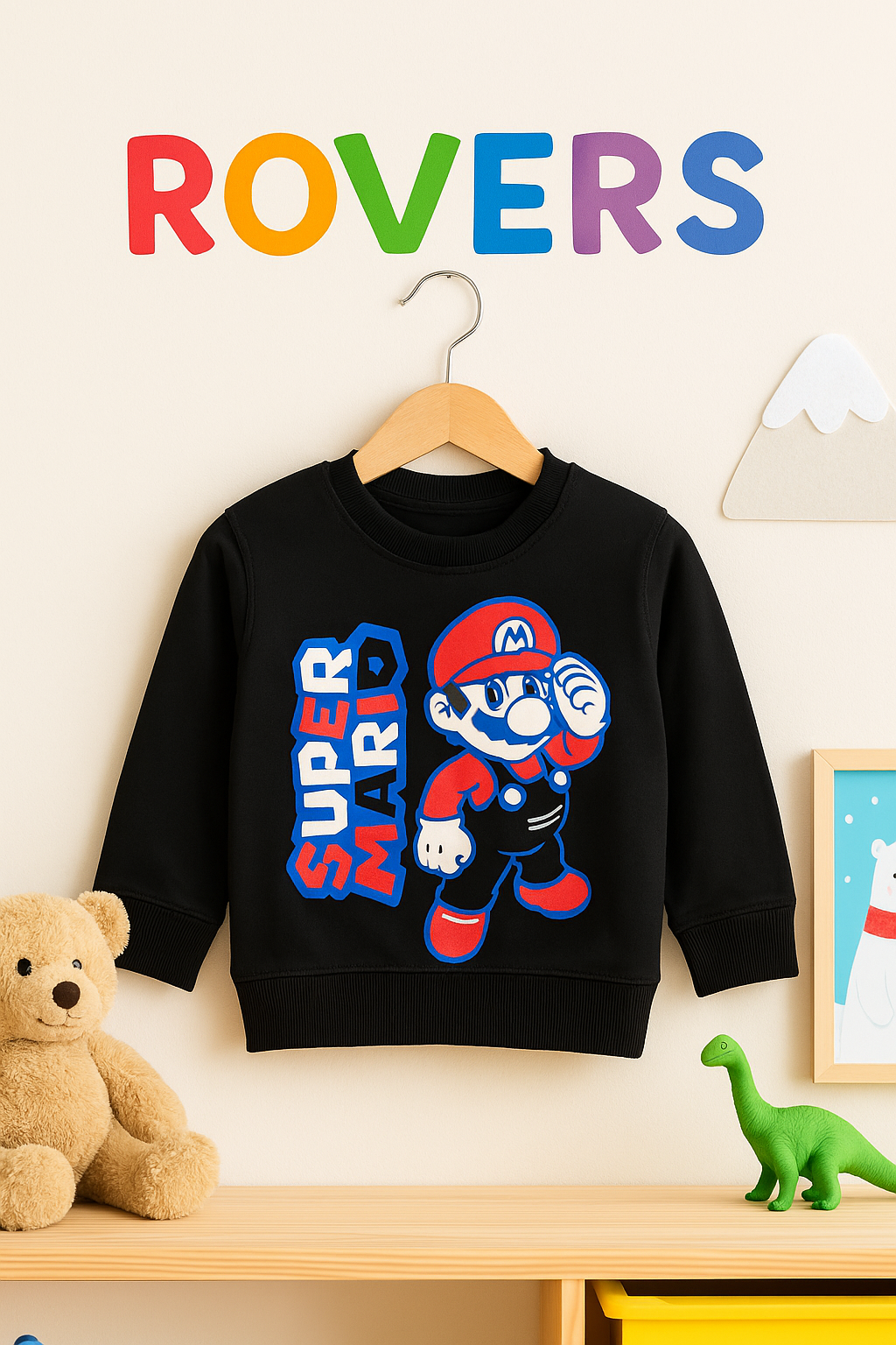 Boys/Girls Mario Printed Fleece Sweatshirt (1-10)Y