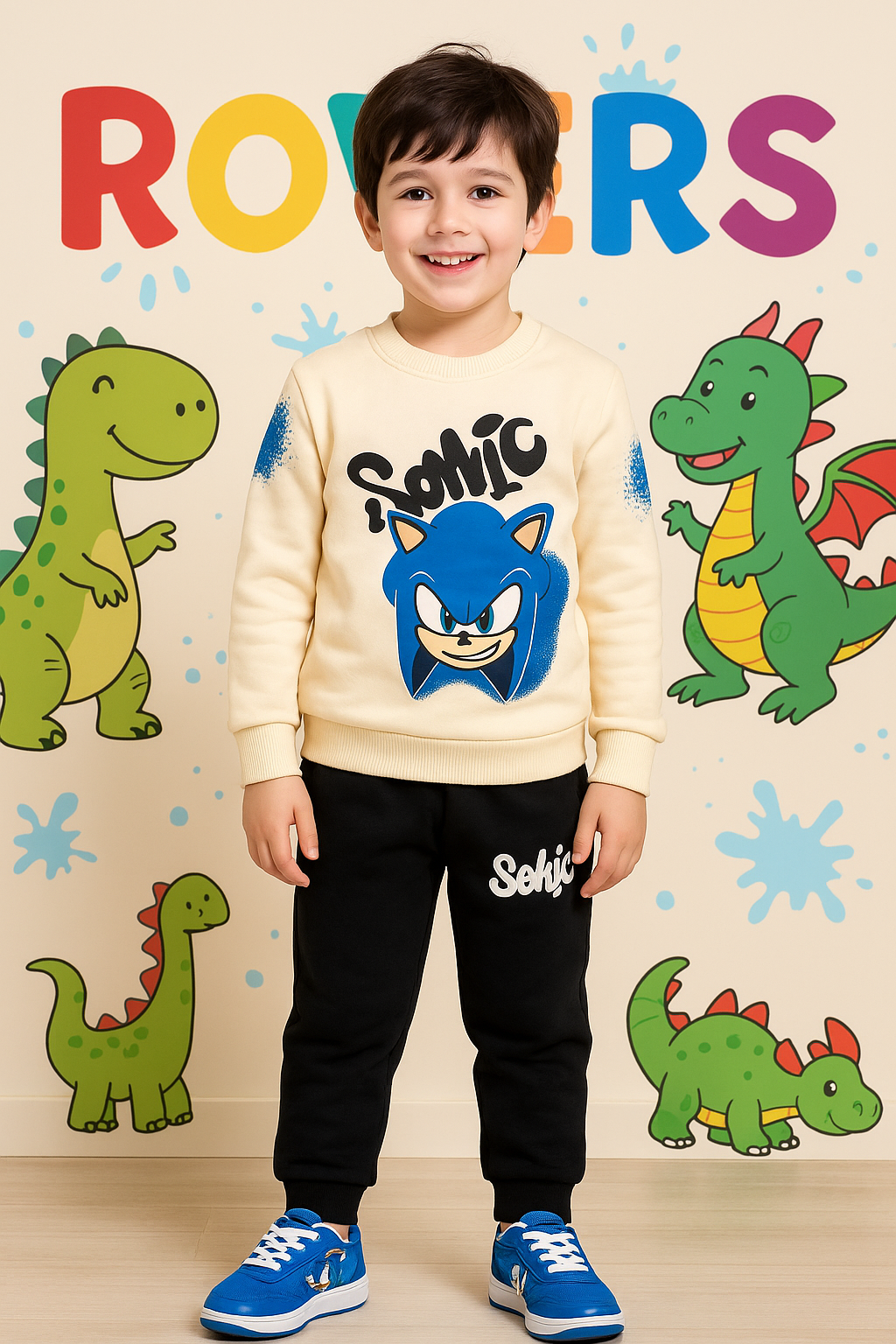 Boys Premium Quality "Sonic" Printed Fleece Suit