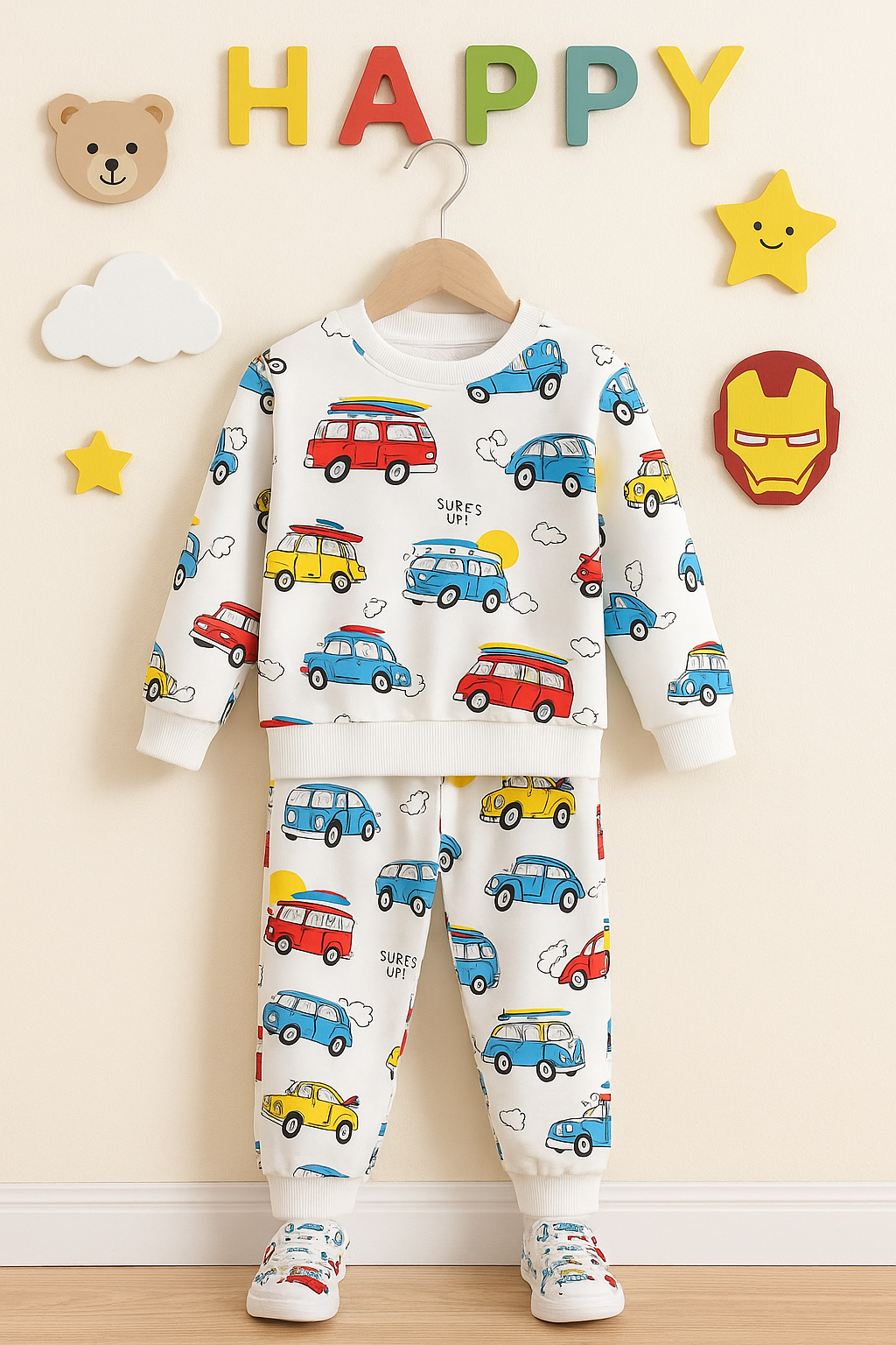 Boys Premium Quality "Car" Printed Fleece Suit