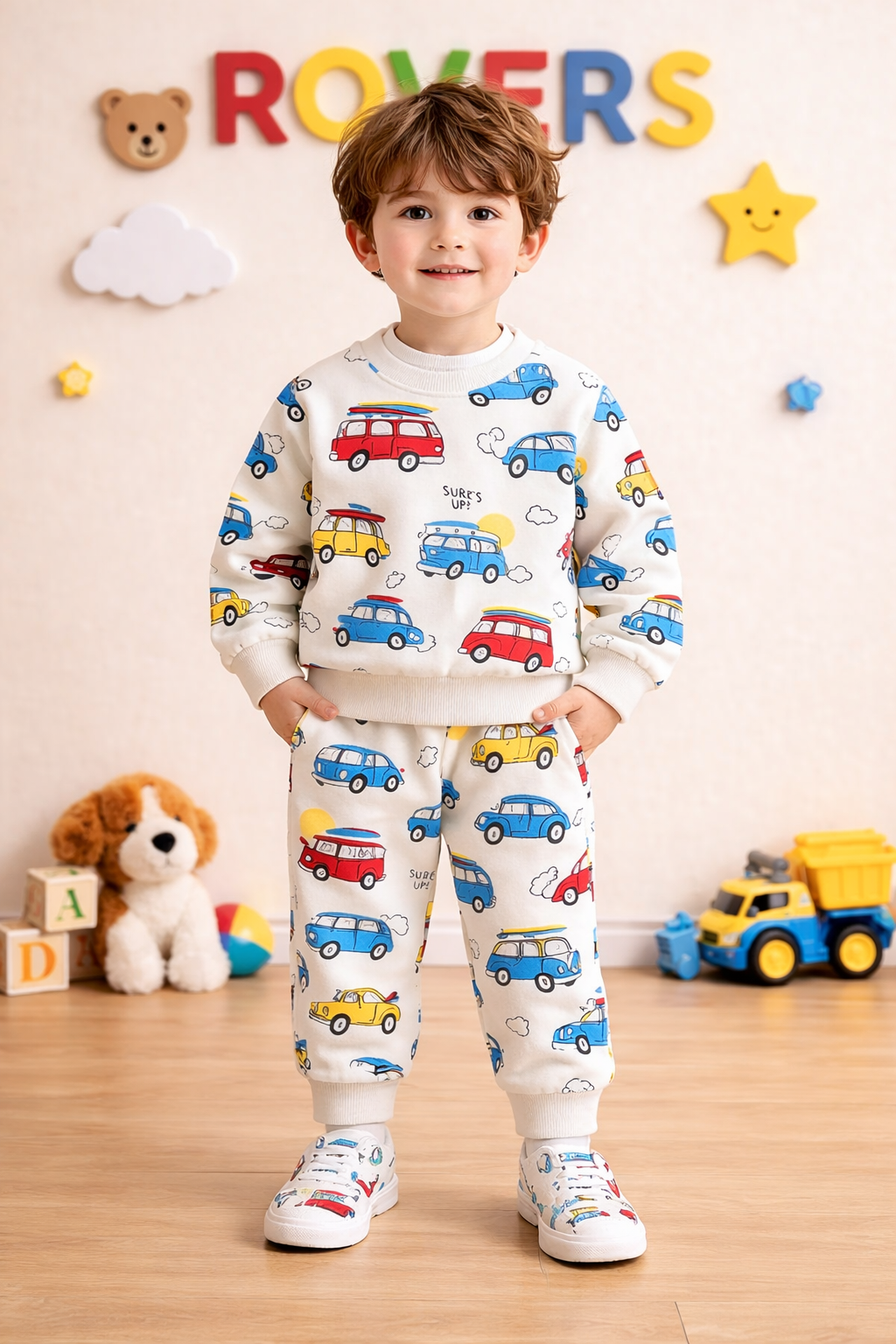 Boys Premium Quality "Car" Printed Fleece Suit