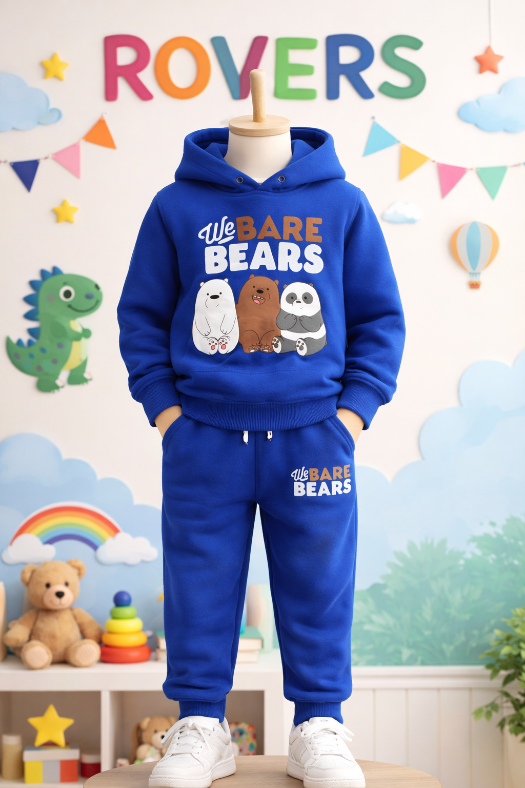 Boys Premium Quality "Bears" Printed Fleece Hood-Suit Suit