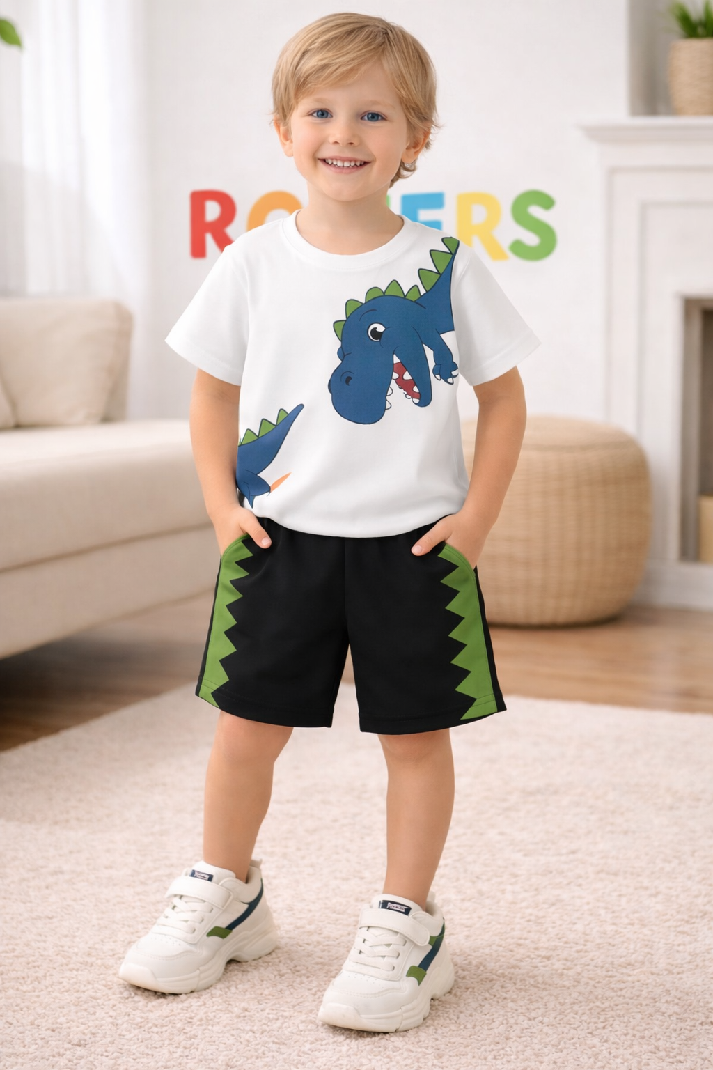Boys Full Body Dragon Print Niker-Suit (1-10)Y