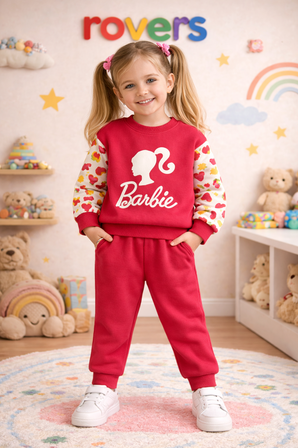 Premium Quality "Contrast Barbie" Printed Fleece Suit
