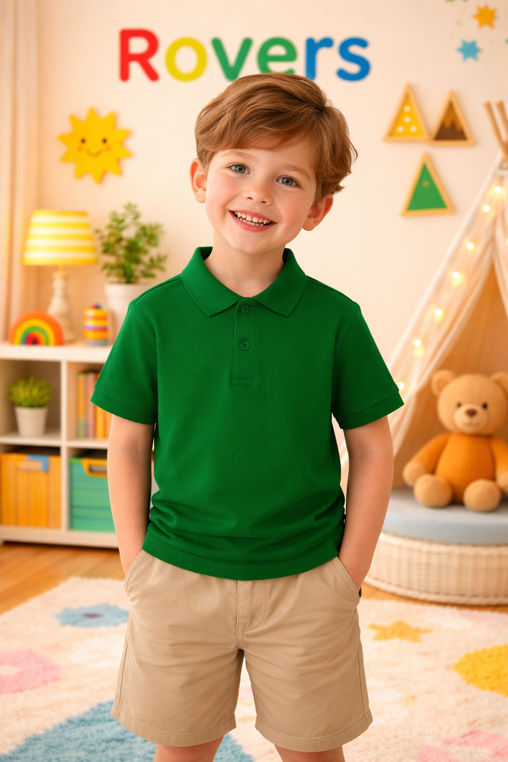 BOYS OLIVE GREEN  PQ POLO (1-16)Y