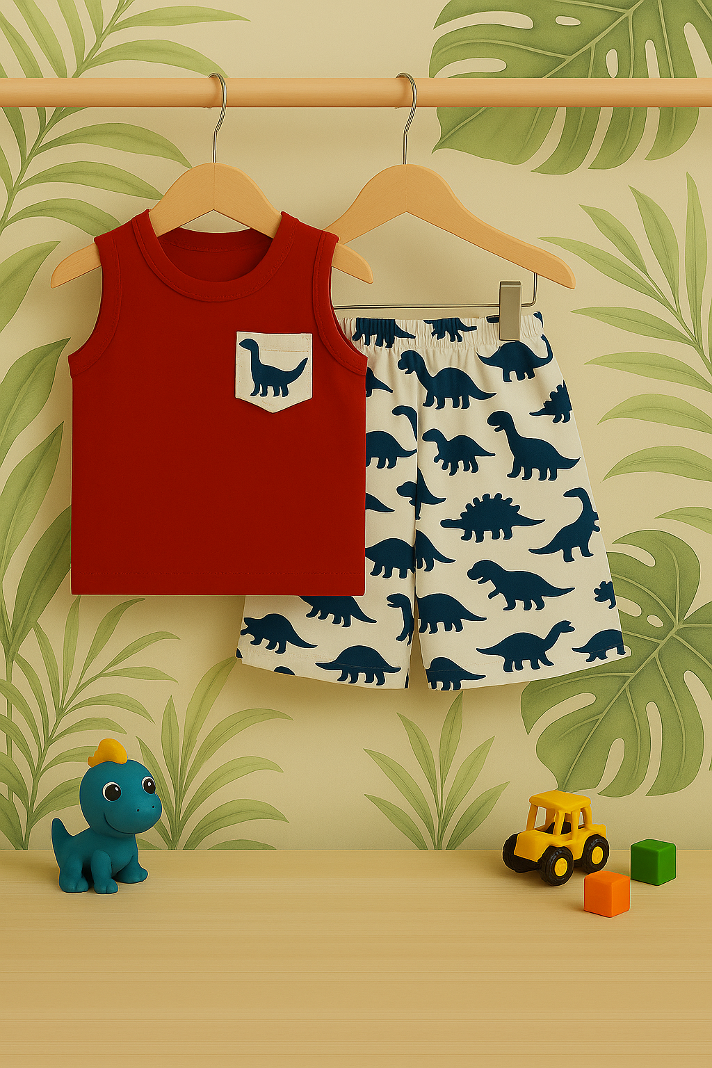 Boys All-over Dino Printed Tanktop Suit (1-10)Y