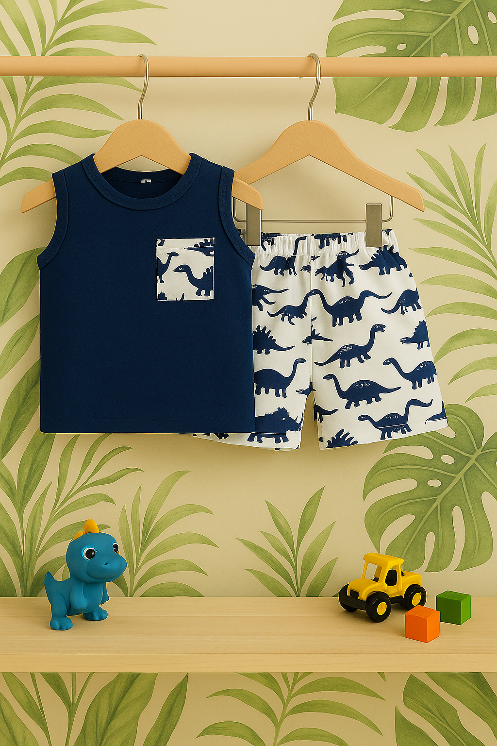 Boys All-over Dino Printed Tanktop Suit (1-10)Y