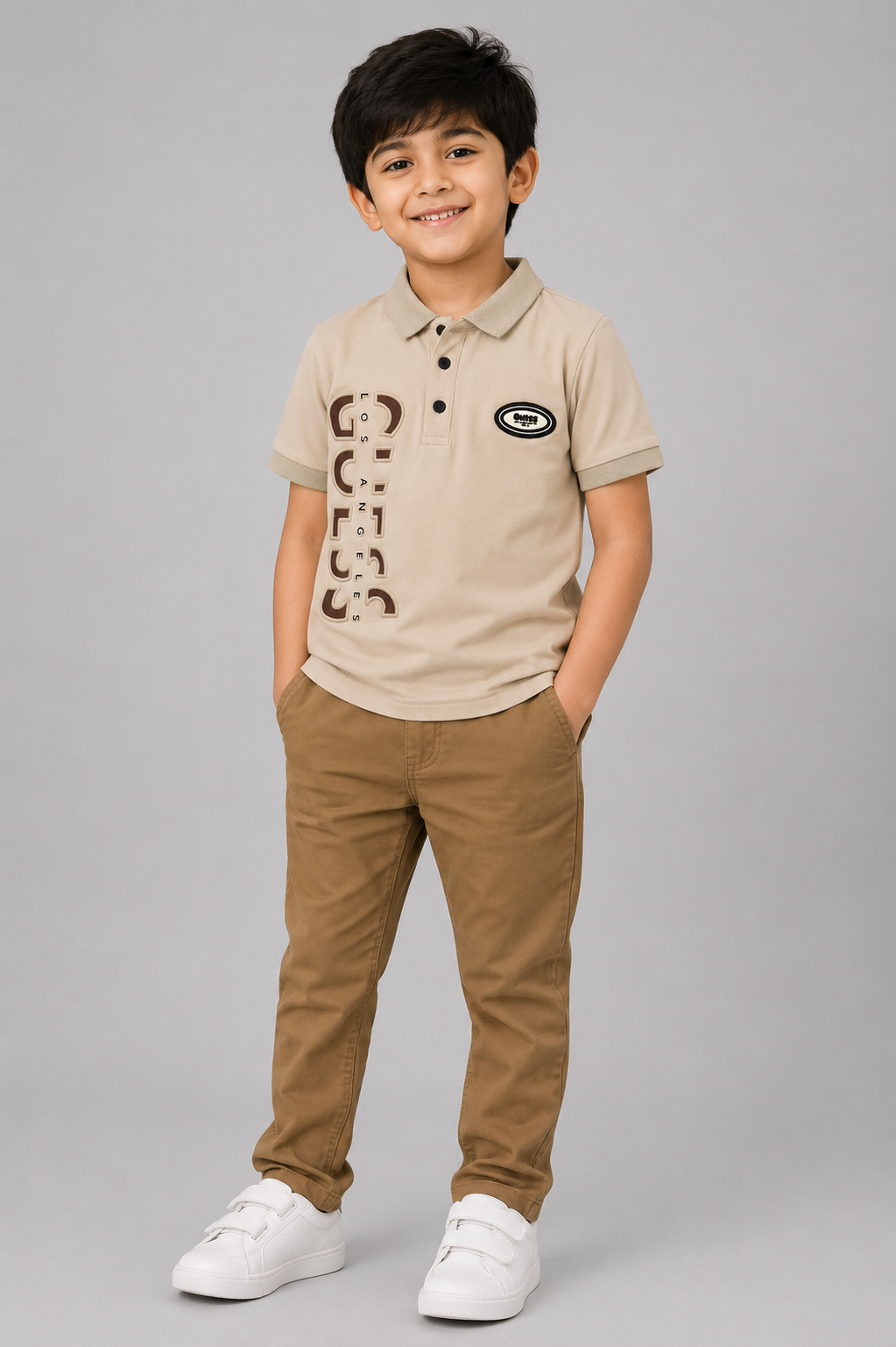 Boys Casual Polo Collar Half Sleeve T-Shirt