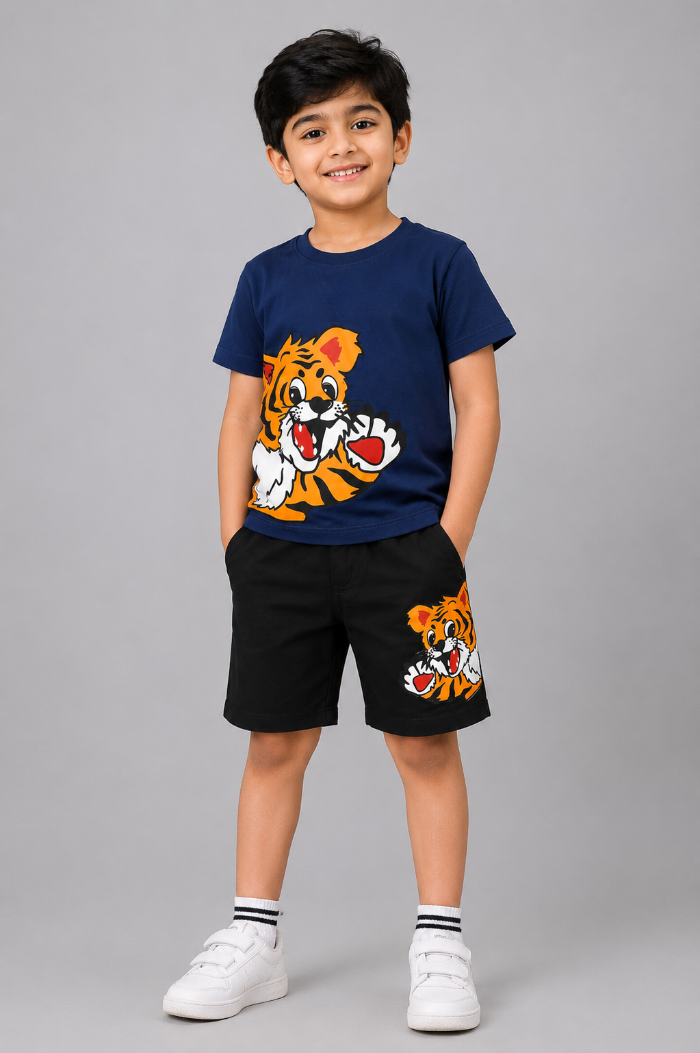 Boys Tiger Print T-Shirt & Shorts Set