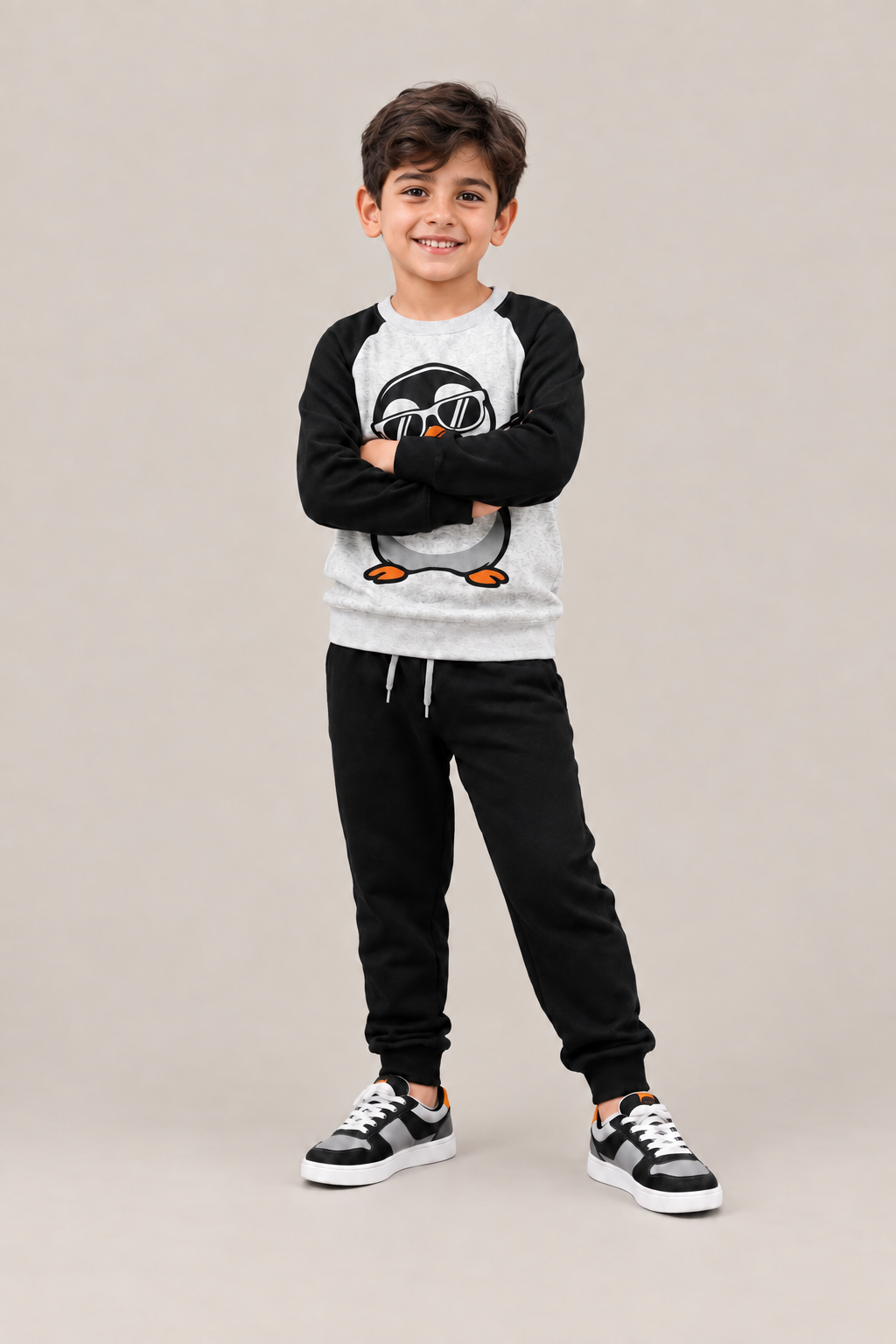 Dabbing Penguin Print Tracksuit