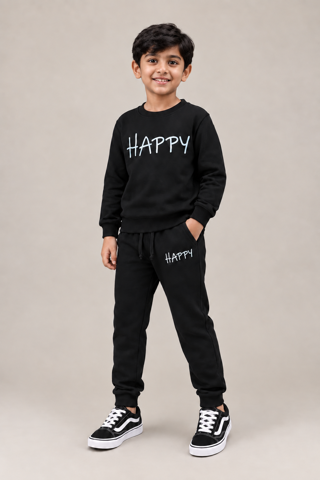 Happy Print Sweatshirt With Trouser