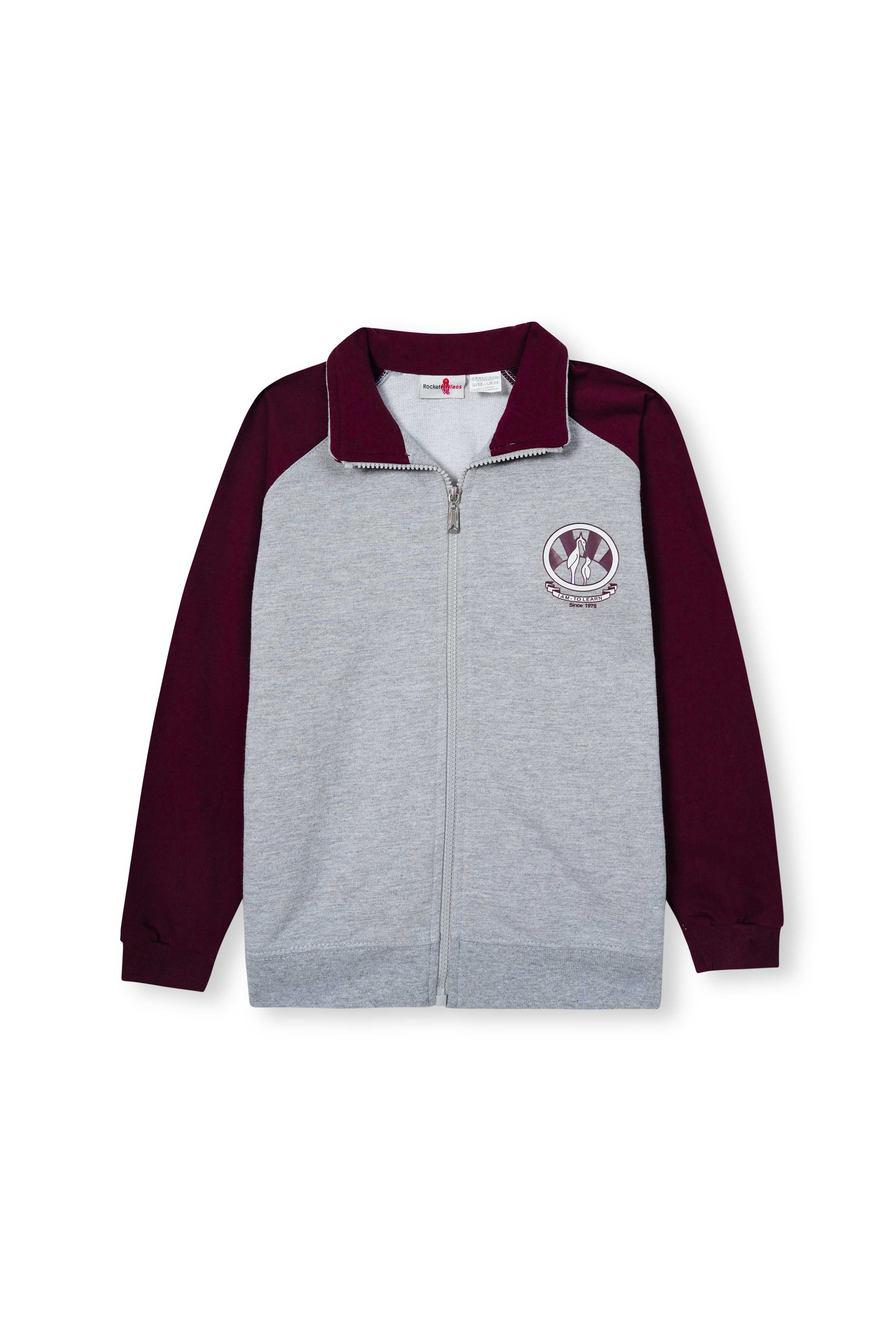 BOYS REGLAN SLEEVE COLOR BLOCK ZIPPER