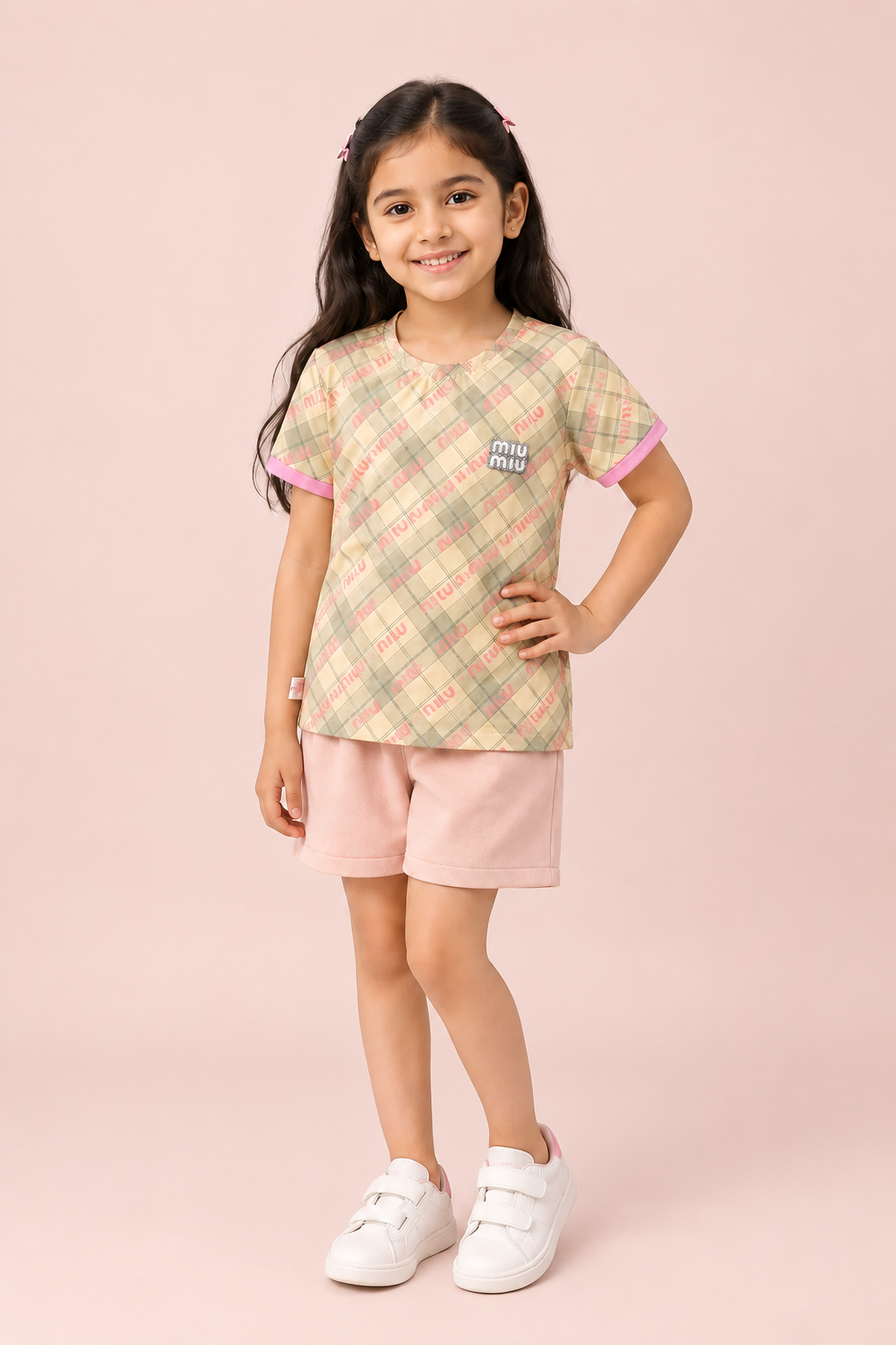 Premium Check Print Half Sleeve T-Shirt