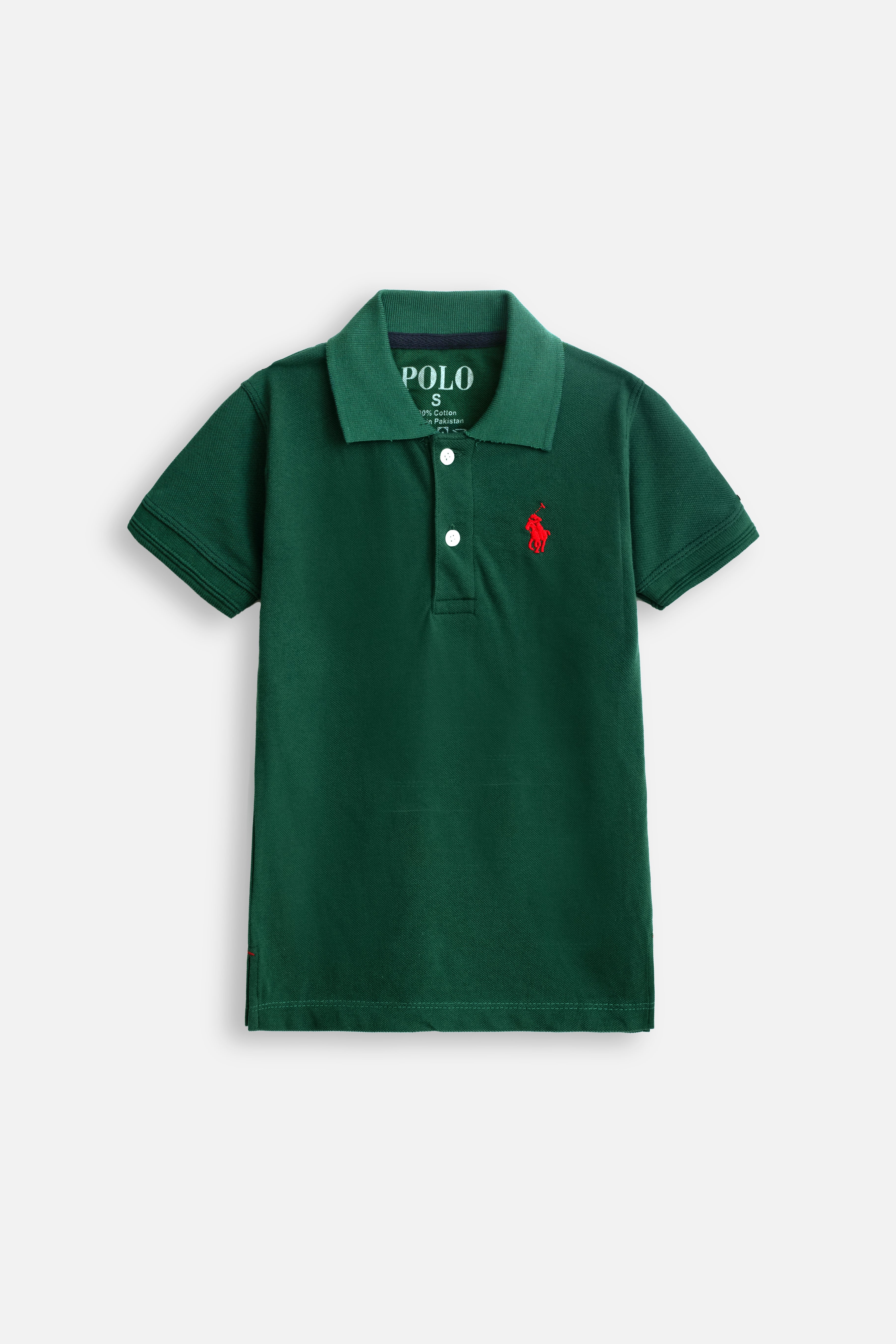 BOYS OLIVE EMBROIDED PQ POLO