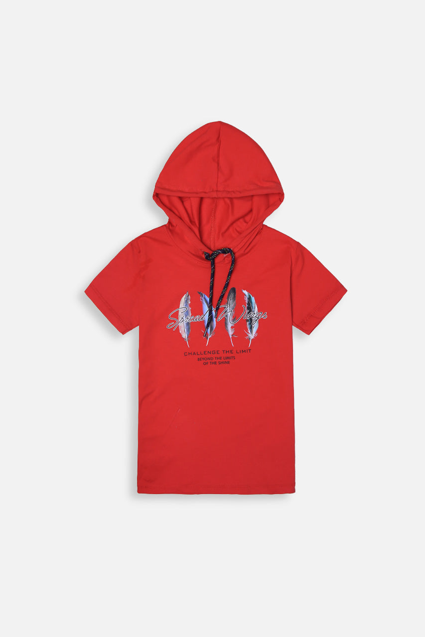 BOYS SOFT COTTON PRINTED JERSEY HOODIE SHIRT