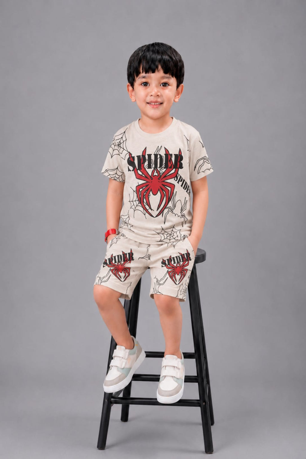 Boys Spider Graphic T-Shirt & Shorts Set