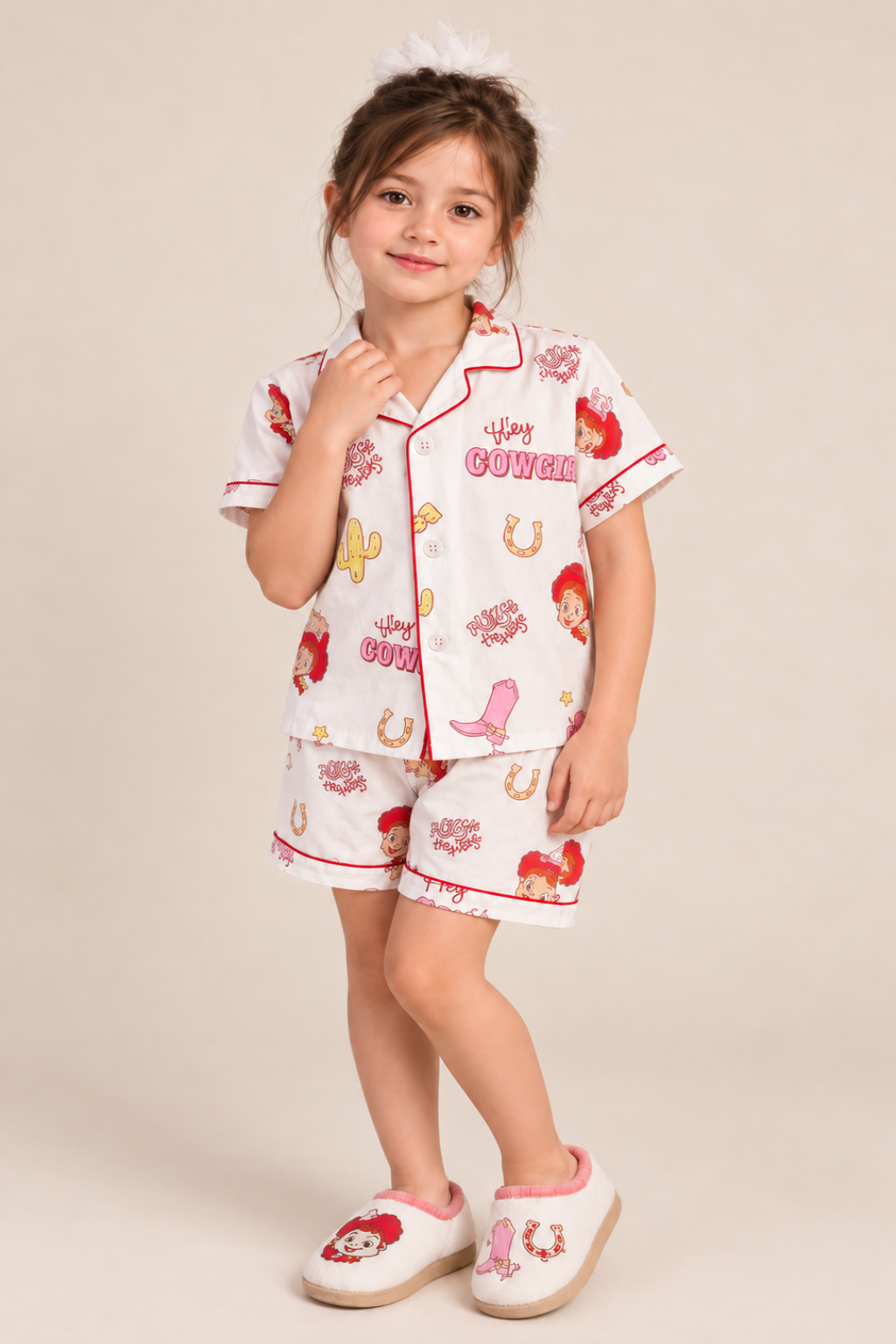 Girls Cotton Night Suit with Shorts